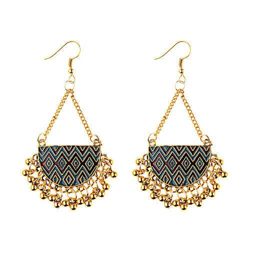 Title 21, Gold Drop Oil Bohemian Ethnic Style Tassel Bead...