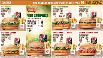 Burger King menu 