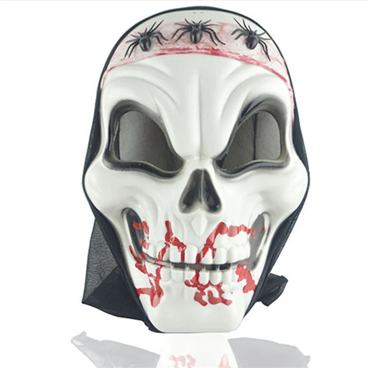 Title 4, Maska Halloween z trzema dużymi twarzami pająkó...