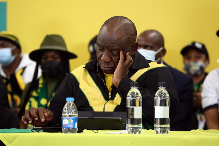 June 05 2022. President Cyril Ramaphosa before addressing the ANC delegates at the Ranch resort. He was there to deliver the closing address of the 10th Limpopo provincial conference.