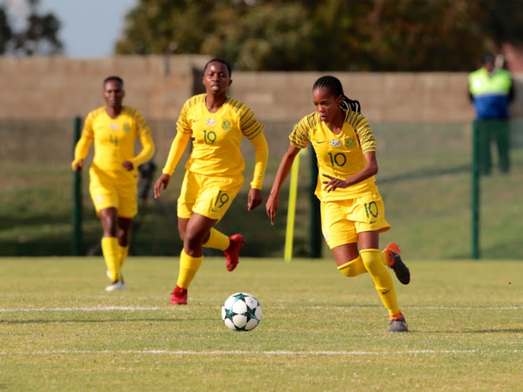 Linda Maserame Motlhalo of South Africa during the COSAFA Womens Championship match between South Africa and Malawi at Wolfson Stadium on September 17, 2018 in Port Elizabeth, South Africa.