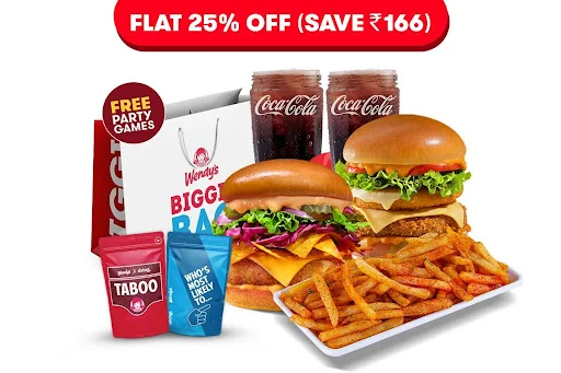 FLAT 25% Off On Lord Cheesynator & Veg Nachoburg, Piri Piri Fries & 2 Coke