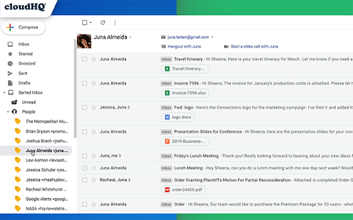 Sort Gmail Inbox by cloudHQ