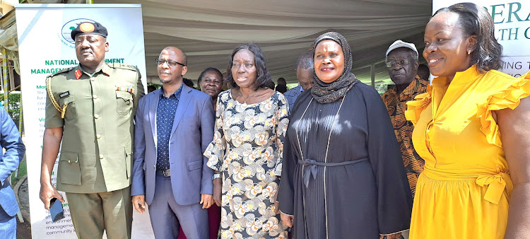 Leaders after attending the high level meeting at the source of the Nile Hotel jinja.