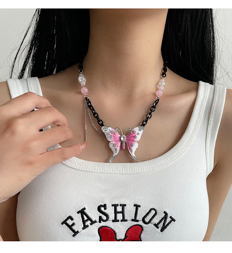 Title 3, European and American exaggerated pink butterfl...