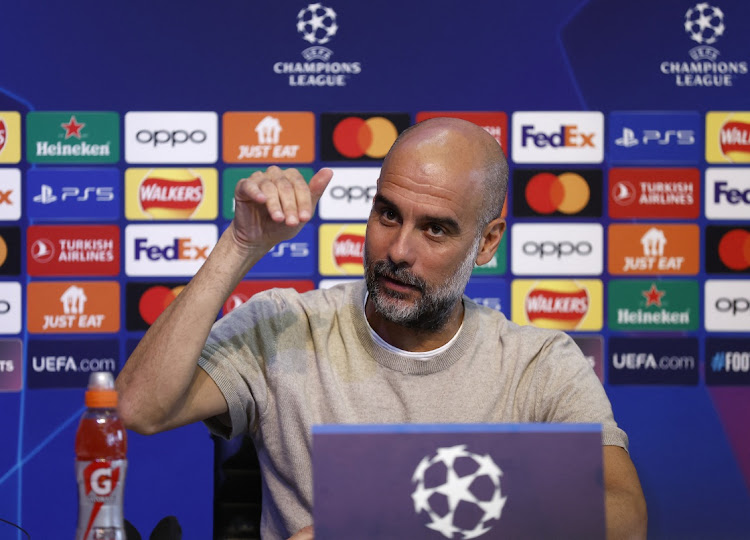 Manchester City manager Pep Guardiola during a press conference at Etihad Campus, Manchester, Britain, on September 18 2023 . Picture: JASON CAIRNDUFF/ACTION IMAGES via REUTERS