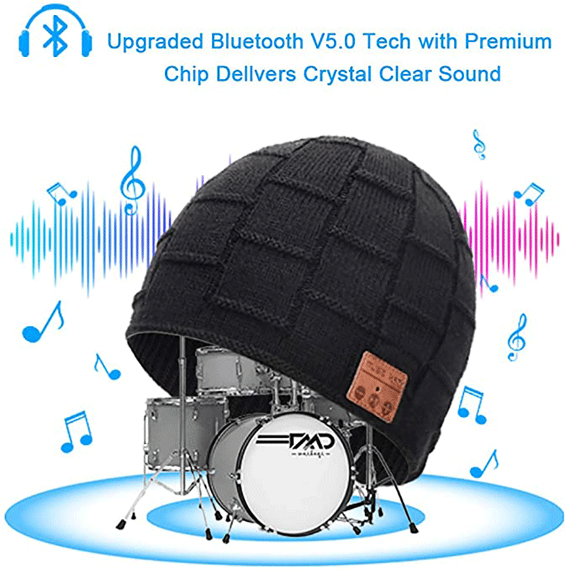 Title 4, Warme Bluetooth gebreide muts met fleecevoering...