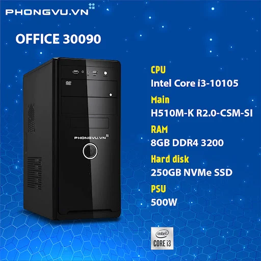 PC PV Home Office 30090 (i3-10105/8GB/250GB SSD/No OS)