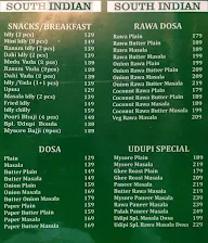 Shri Krishna Udupi menu 2