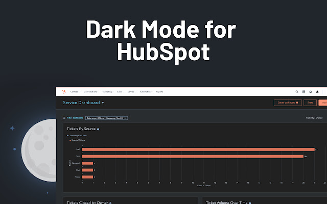 Dark Mode for HubSpot chrome extension