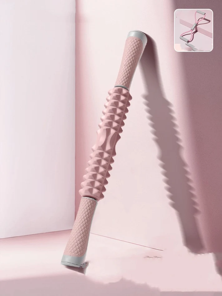 Schuimroller voor yoga en massage in knotsvorm. Ontspan spieren, verbeter de flexibiliteit en ondersteun herstel. Perfect voor yoga en pilates routines.
