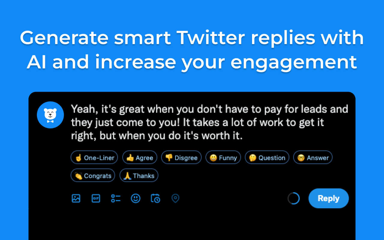 ReplyBear - AI Reply Generator for Twitter Preview image 2