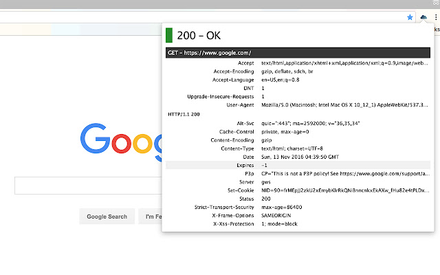 HTTP Headers chrome extension