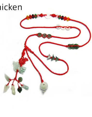 Natural Jade Year Red Waist Chain H - 2
