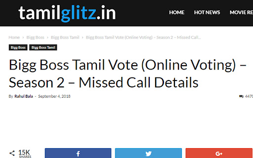 Bigg Boss Tamil Vote