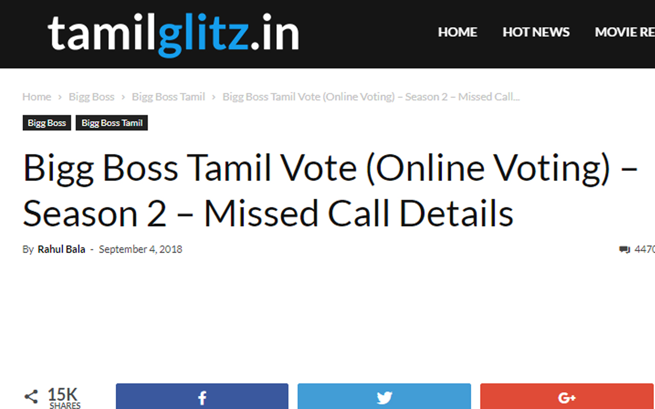 Bigg Boss Tamil Vote Preview image 1