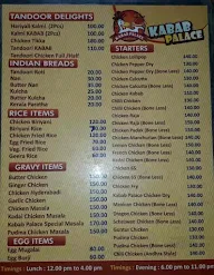 Kabab Palace menu 1