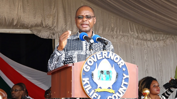 Kilifi Governor Amason Kingi during the Madaraka Day fete at Water Grounds in Kilifi on June 1, 2022