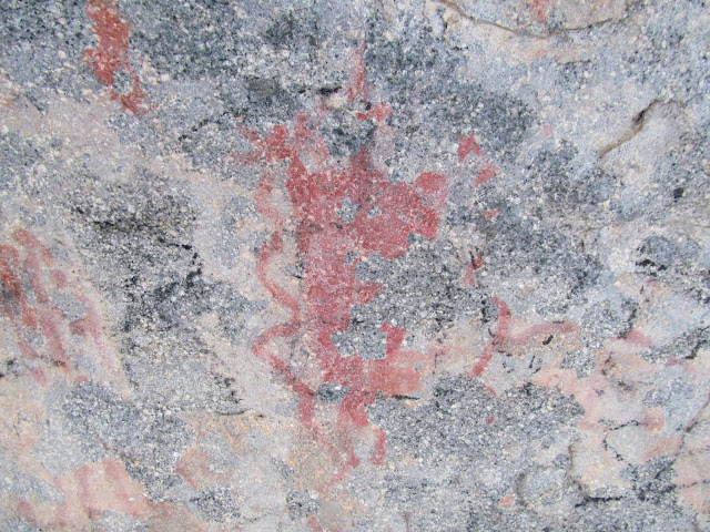 Pictographs on a boulder