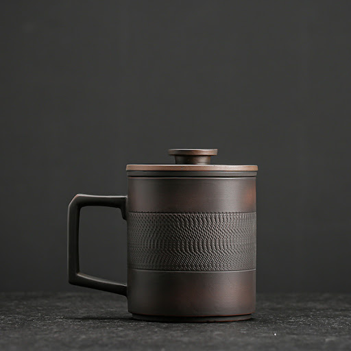 Title 3, Purple Ceramic Filter Coffee Milk Cup with Lid ...