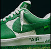 louis vuitton x nike "air force 1" by virgil abloh - white / gym green