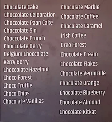 Sufiz Bake House menu 