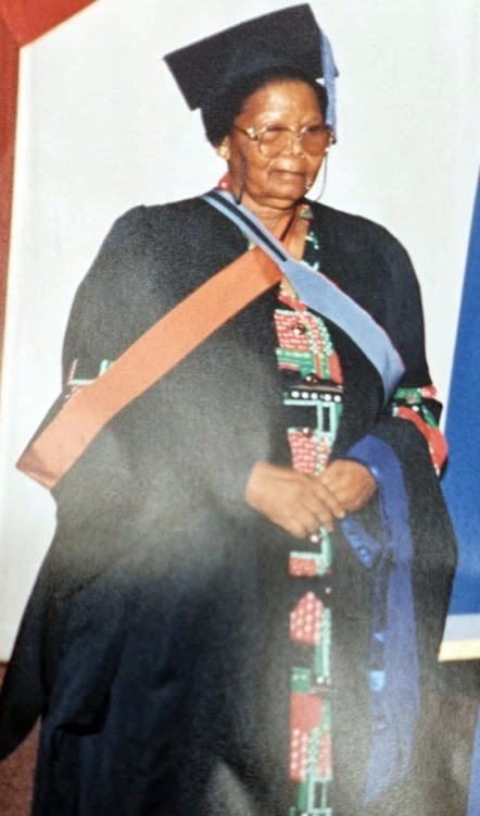 Gogo Nonsikelelo Qwelane, during her graduation for a masters degree at the age of 60.