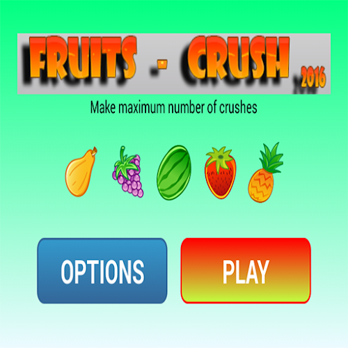 Android application fruits crush 2016 screenshort