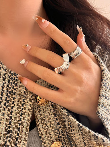 Title 1, Ins Style Three-dimensional Bow Glossy Ring, an...