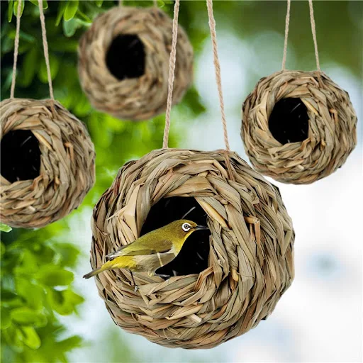 Parrot Nest Straw Bird Nest Natural Handmade Warm Pigeon House Bedroom Courtyard Bird Cages Supplies Bird Cage Accessori
