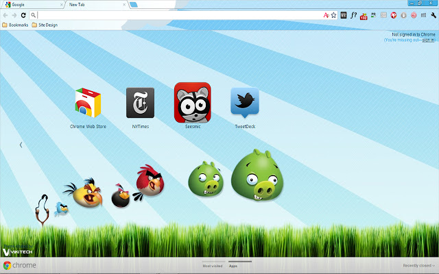 Angry Birds and Scared Piggies chrome extension