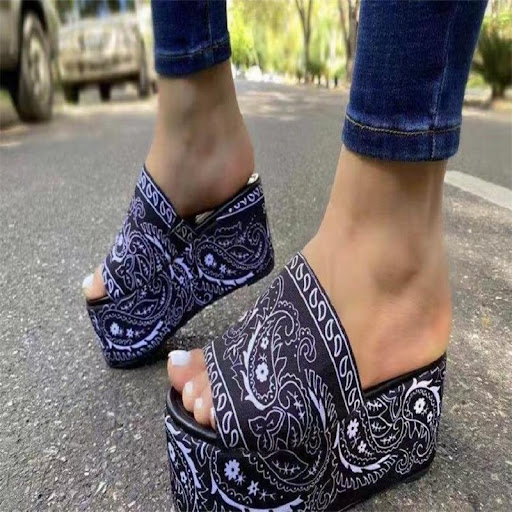 Title 6, Womens Printed Cashew Thick-soled Open-toe Out...