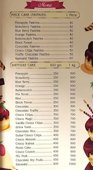 Iyengar Cake Palace menu 1