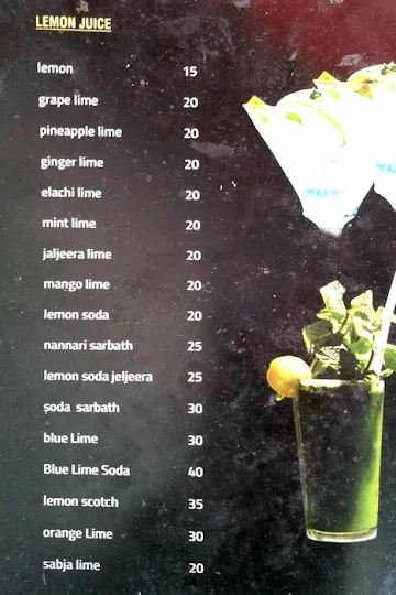 Green Tree menu 