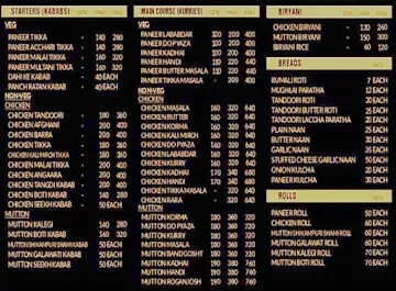 K&K Kababs & Kurries menu 
