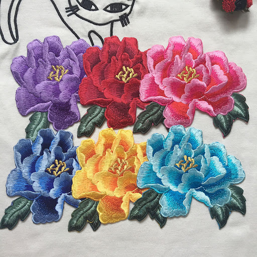 Title 4, Embroidered Big Peony Clothing Accessories for ...