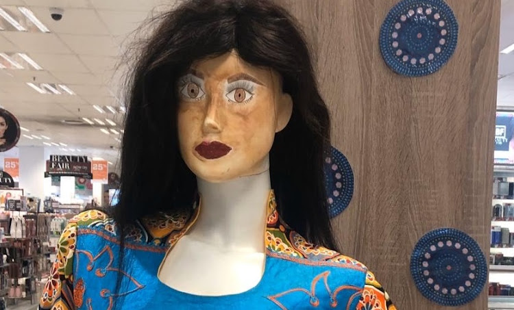 This mannequin was photographed in the Killarney Mall branch of Dis-Chem on February 21 2020.