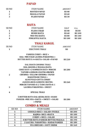 Live Kitchen & Take Away menu 