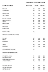 Giani's Ice Cream menu 2