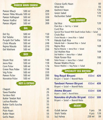 Galande Market menu 