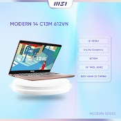 Msi Laptop Modern 14 C13M - 612Vn|Intel I5 - 1335U|Iris Xe |Ram 16Gb|512Gb Ssd|14" Fhd, 60Hz, 45% [Hàng Chính Hãng]