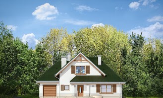 Dom w brzozach - Elewacja przednia