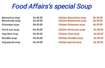 Food Affairs menu 