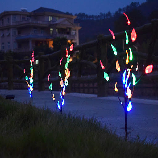Title 8, Outdoor Waterproof Solar Leaf Lawn LED String L...