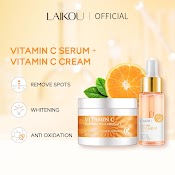 Bộ Serum Laikou Vitamin C Dưỡng Trắng Sáng Da Tẩy Vết Sạm/Tàn Nhang/ Thâm + Kem Dưỡng Làm Trắng Sáng Da Vitamin C