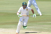 Dean Elgar of the Proteas runs between the wickets on day five of the first Test against India at SuperSport Park in Centurion on December 30 2021.