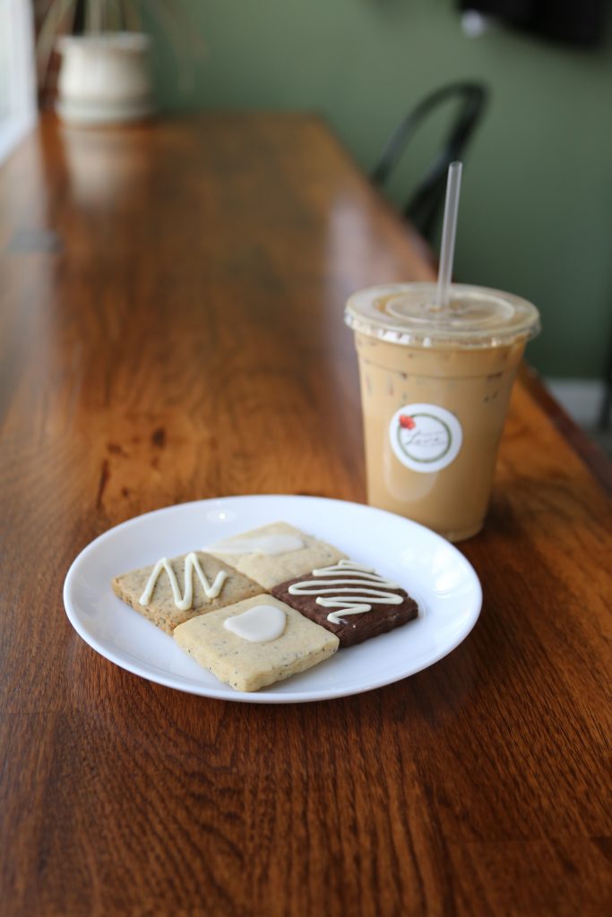 Made With Love Bakery pastry and iced coffee