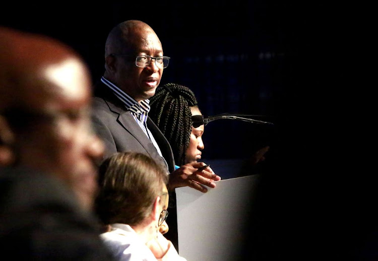 IEC head Sy Mamabolo during a press briefing on voter fraud at the Results Operation Centre in Tshwane on May 9 2019, where counting of votes for the national elections is under way.