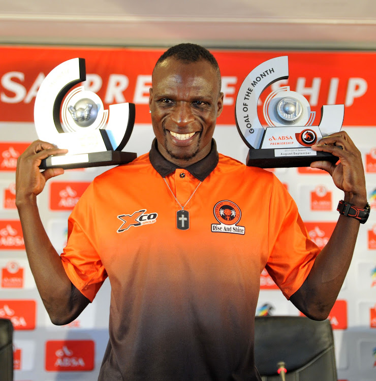 Rodney Ramagalela of Polokwane City was voted player of the month of October and his goal wins a goal of the month of October during 2017 PSL Absa Monthly Awards Announcement at PSL Offices in Parktown ,Johannesburg South Africa on 09 November 2017.