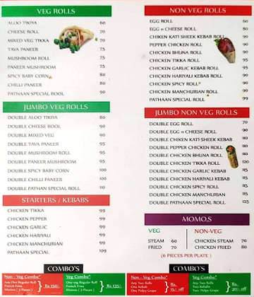 Pathaan Sir menu 